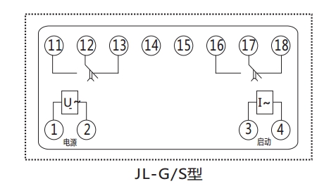 JL-G/S 繼電器內部端子外引接線圖(正視)