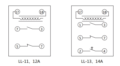 LL-13A繼電器內(nèi)部接線