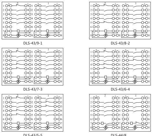 DLS-41/9-3雙位置繼電器內(nèi)部連接線圖片2