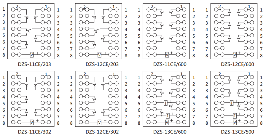 DZS-11CE延時中間繼電器內(nèi)部接線圖及外引接線圖