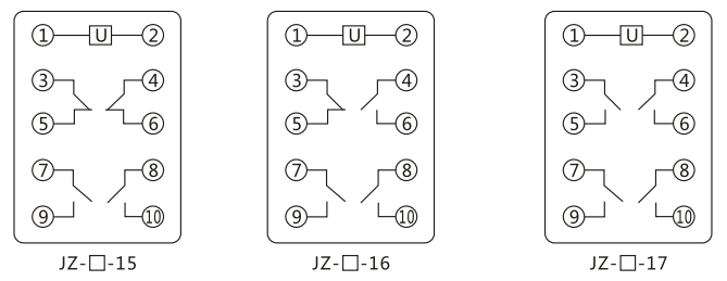 JZY（J)-406靜態(tài)中間繼電器內(nèi)部接線圖及外引接線圖