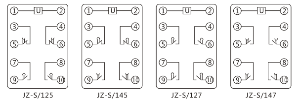 JZ-S/2214靜態(tài)可調(diào)延時中間繼電器內(nèi)部接線圖及外引接線圖